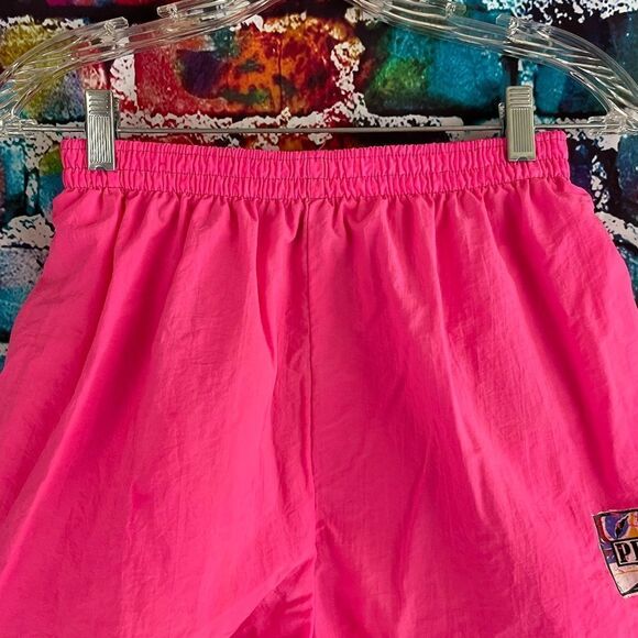 Vintage Hot Pink Prezzia Nylon Shorts 80s Beach Barbie Size Medium - Picture 3 of 4
